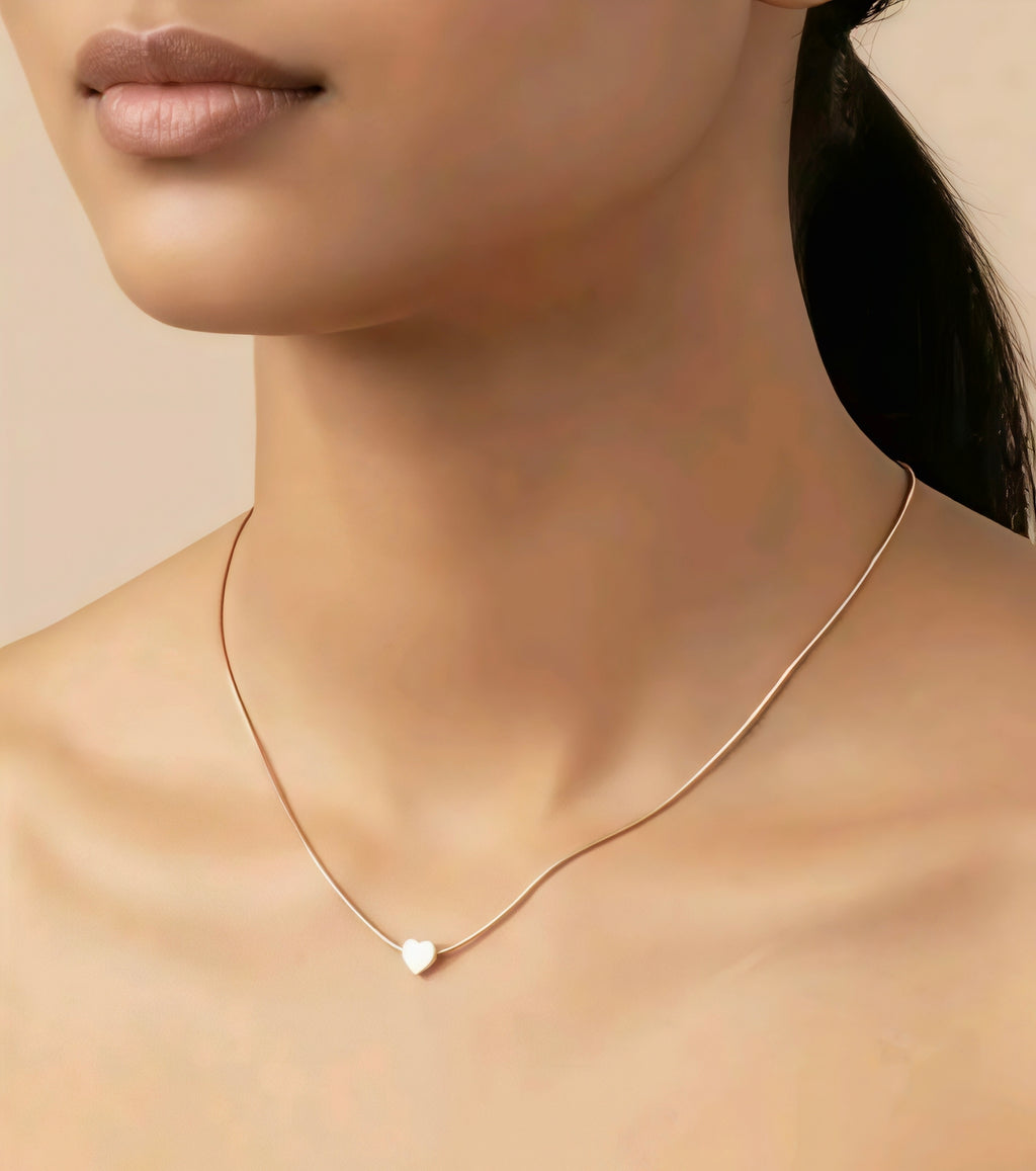 Elegant Heart Pendant Necklace for Girls | Minimal Jewellery | Daily Wear