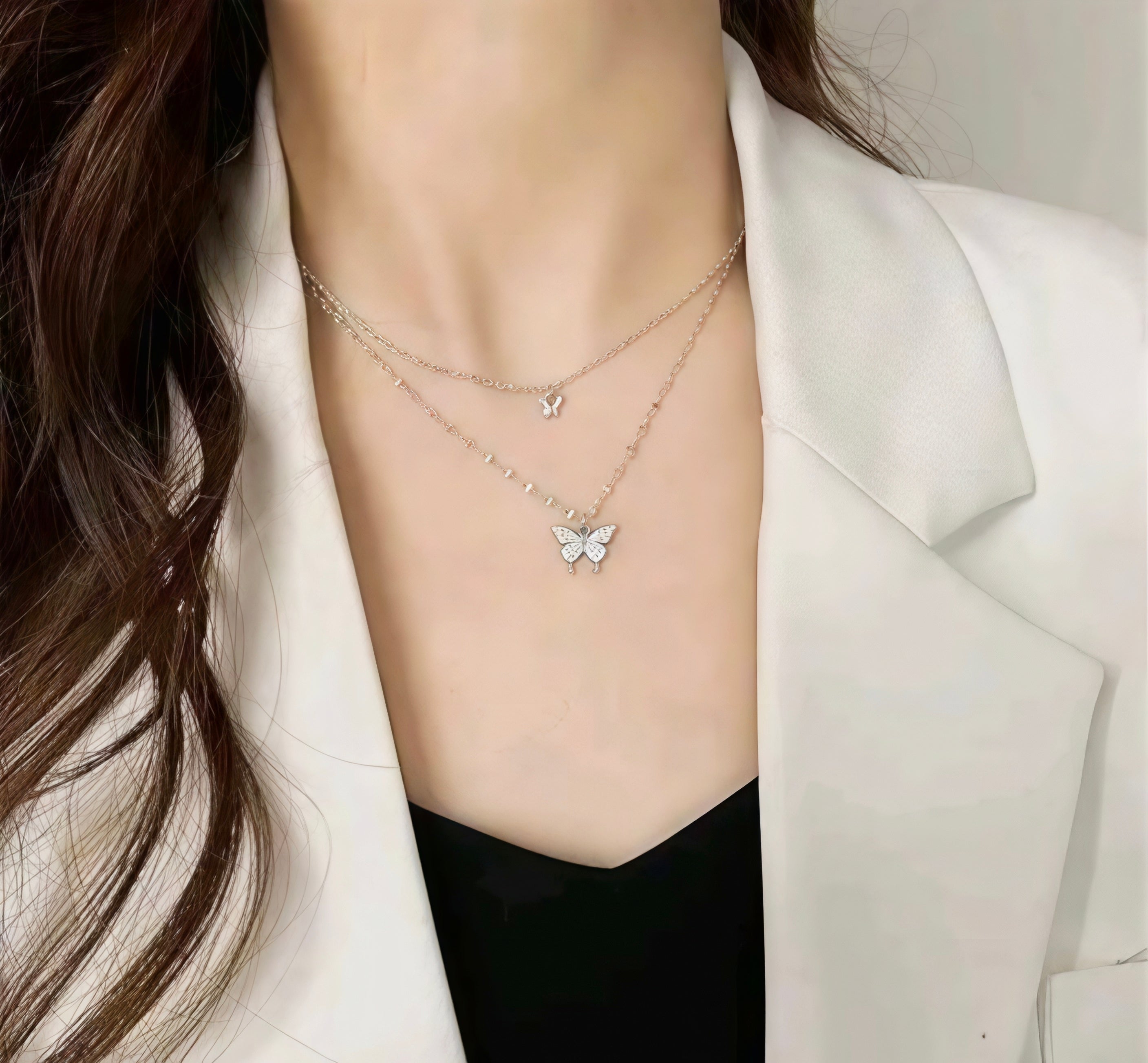 Butterfly Pendant Necklace for Women | Aesthetic Crystal Design | Elegant Daily Wear Jewellery