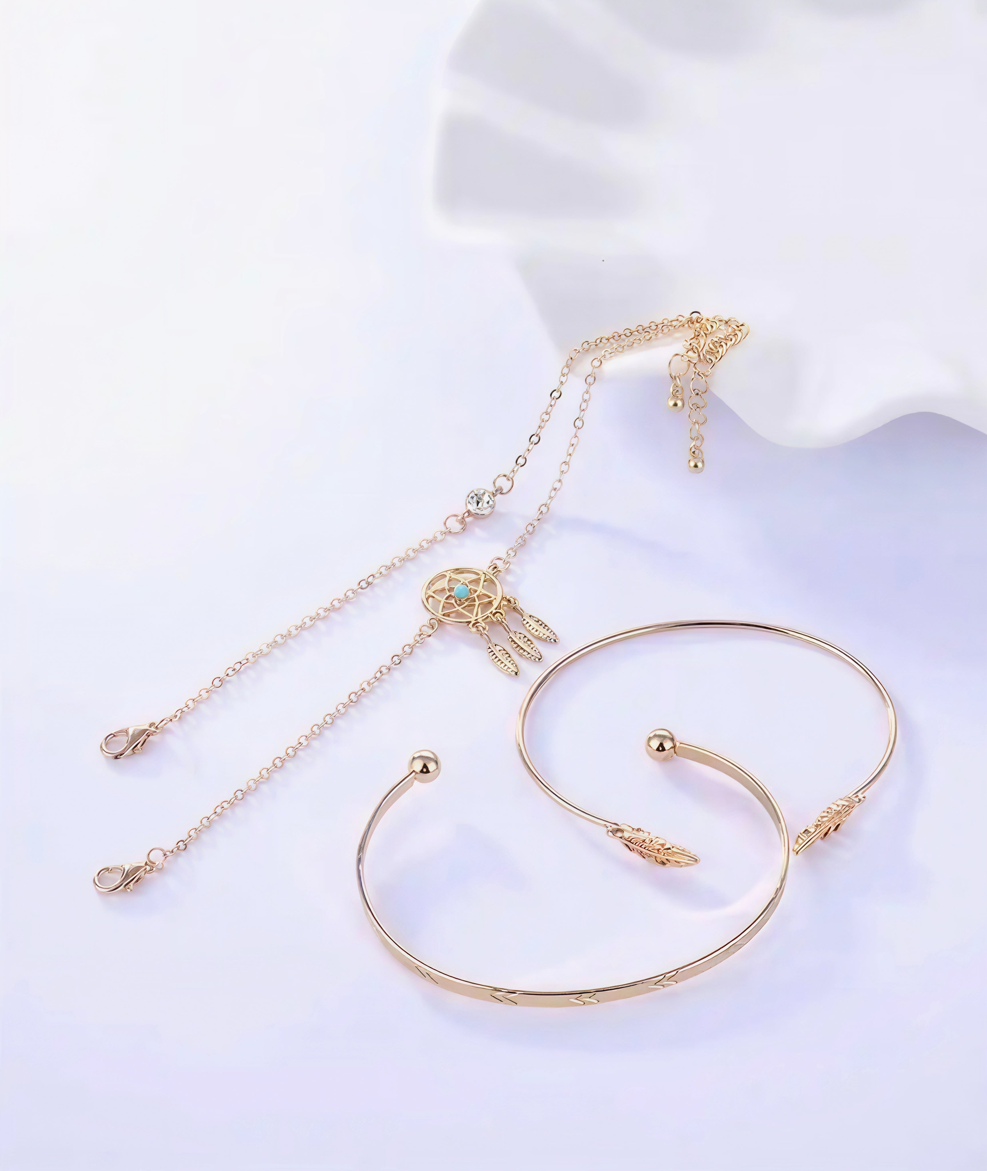 Elegant Gold Charm Bracelet Set for Women ✨