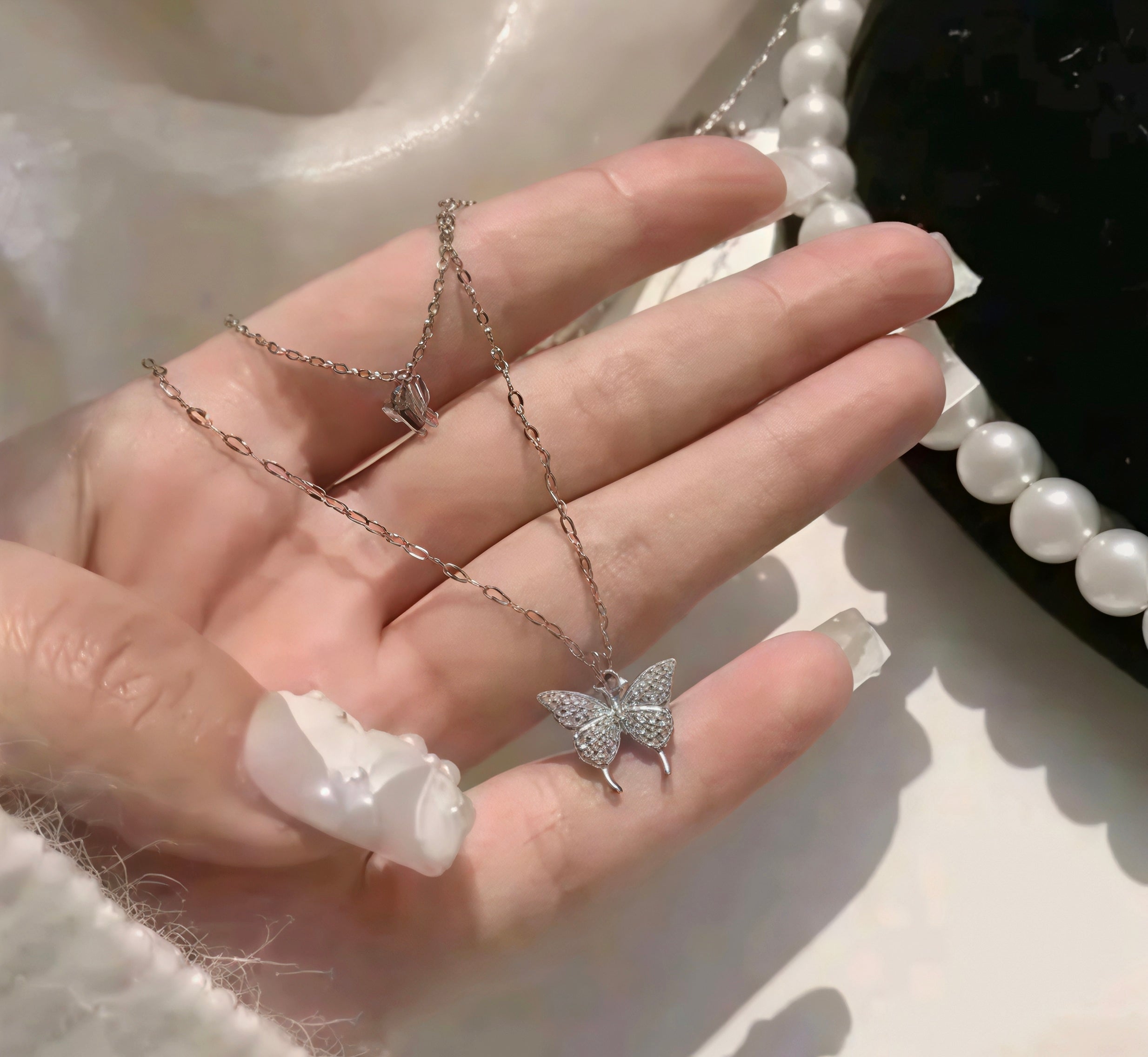 Butterfly Pendant Necklace for Women | Aesthetic Crystal Design | Elegant Daily Wear Jewellery
