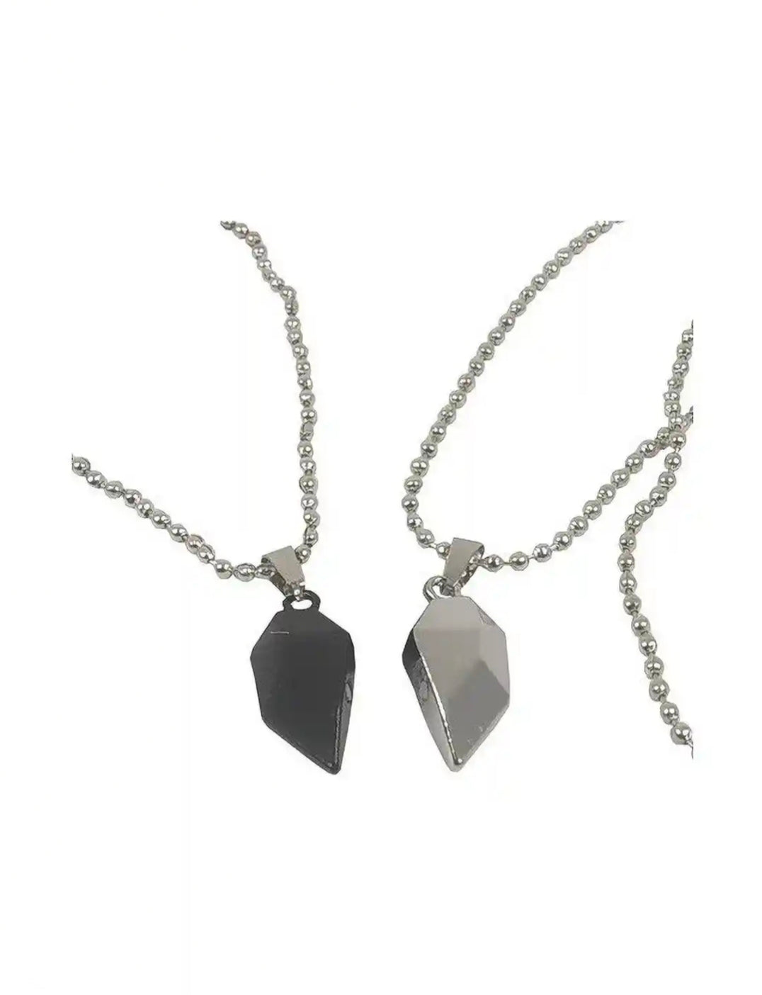 Couple Heart Pendant Necklace Set | Magnetic Love Chain | Gift for Him & Her