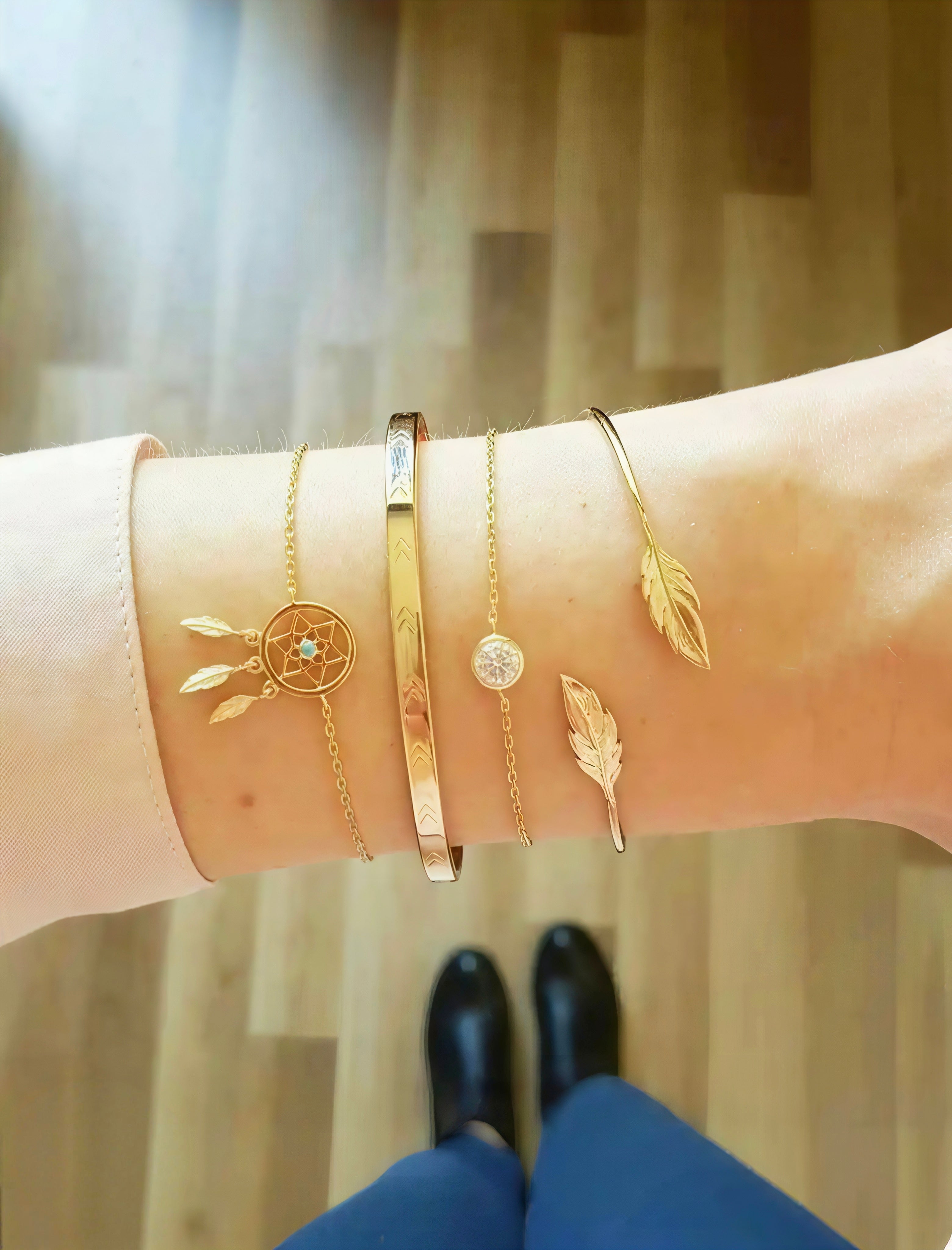 Elegant Gold Charm Bracelet Set for Women ✨