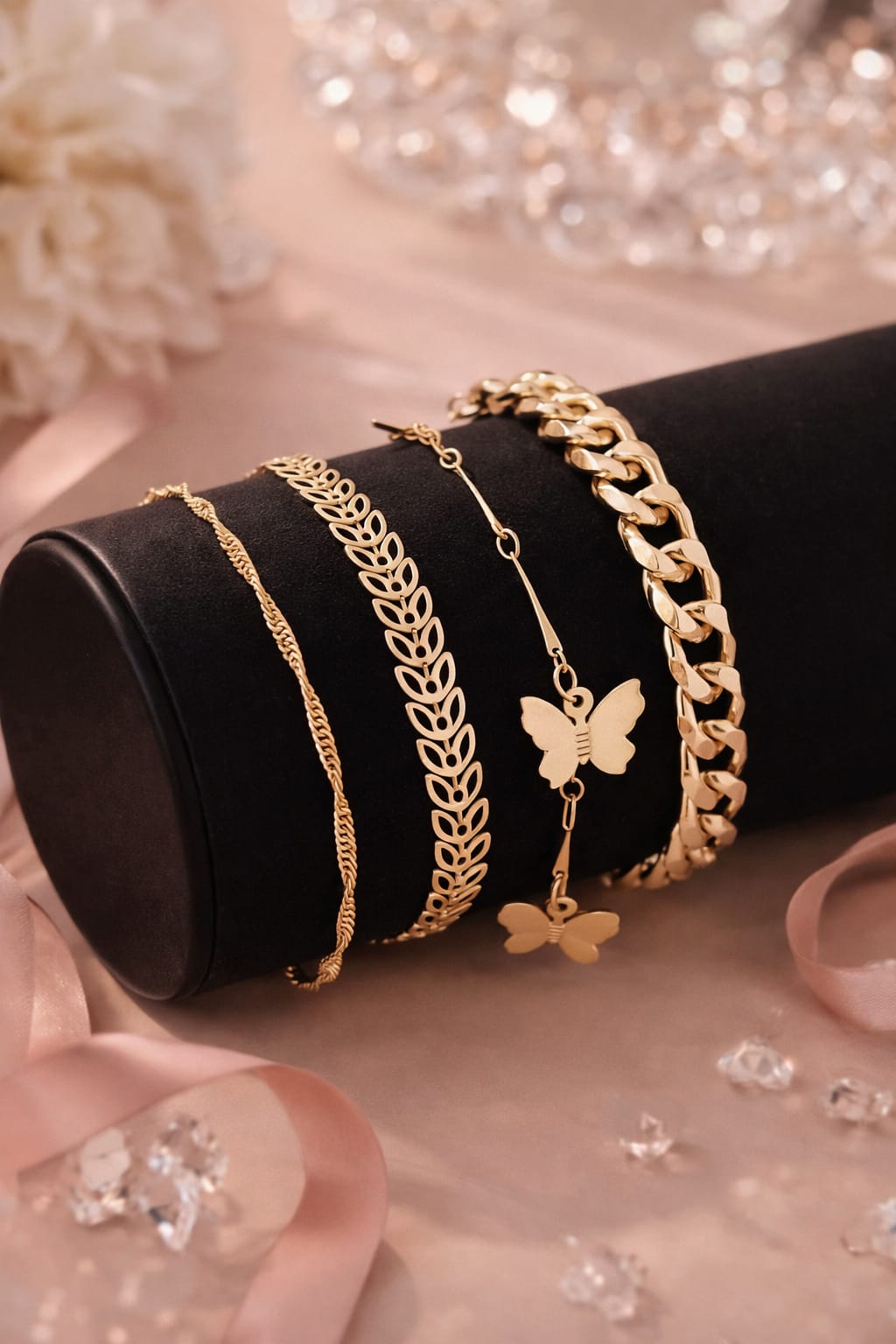 Trendy Gold Chain Bracelet Set 🦋