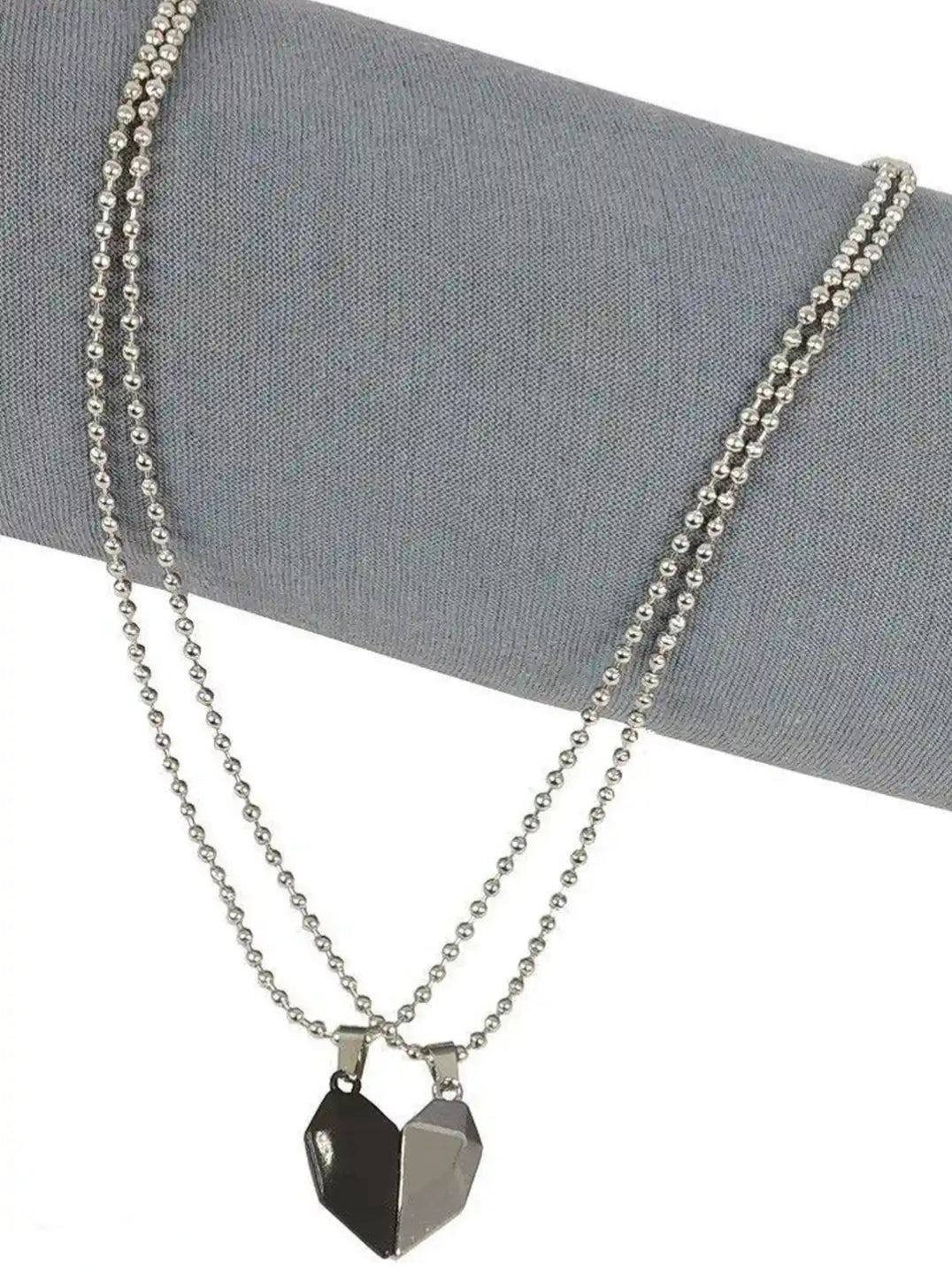 Couple Heart Pendant Necklace Set | Magnetic Love Chain | Gift for Him & Her