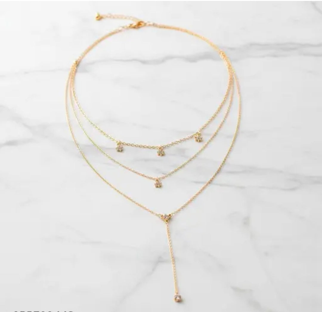 Elegant 3 Layer Gold Star Pendant Necklace for Women | Trendy Aesthetic Jewelry