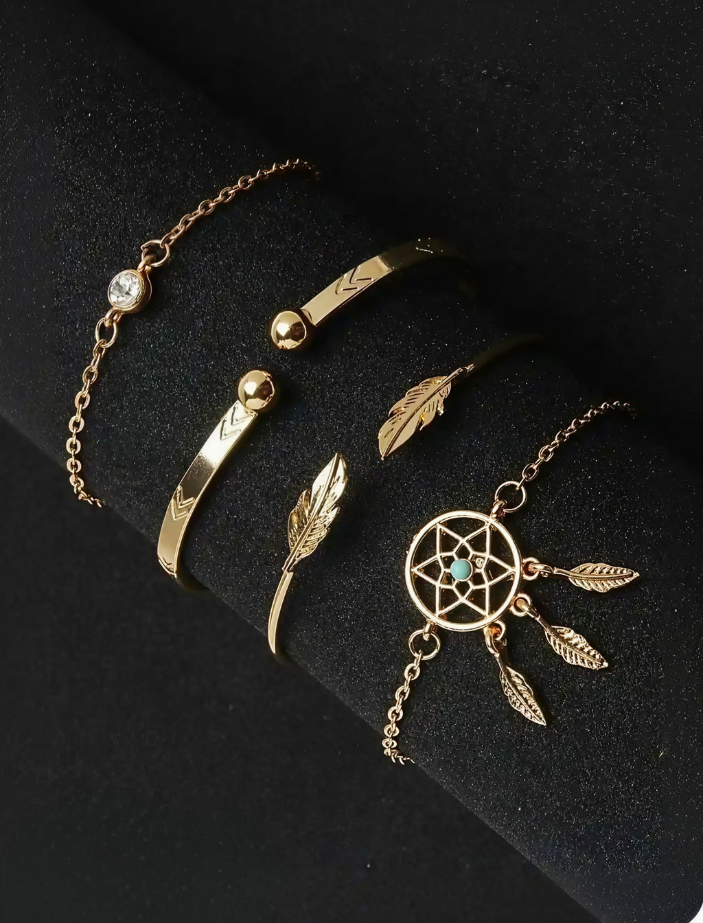 Elegant Gold Charm Bracelet Set for Women ✨