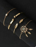 Elegant Gold Charm Bracelet Set for Women ✨