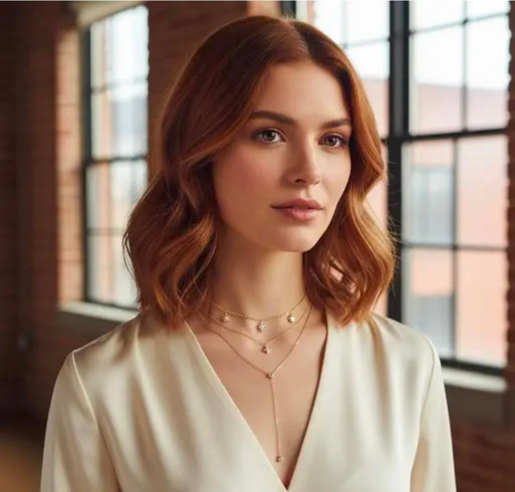 Elegant 3 Layer Gold Star Pendant Necklace for Women | Trendy Aesthetic Jewelry