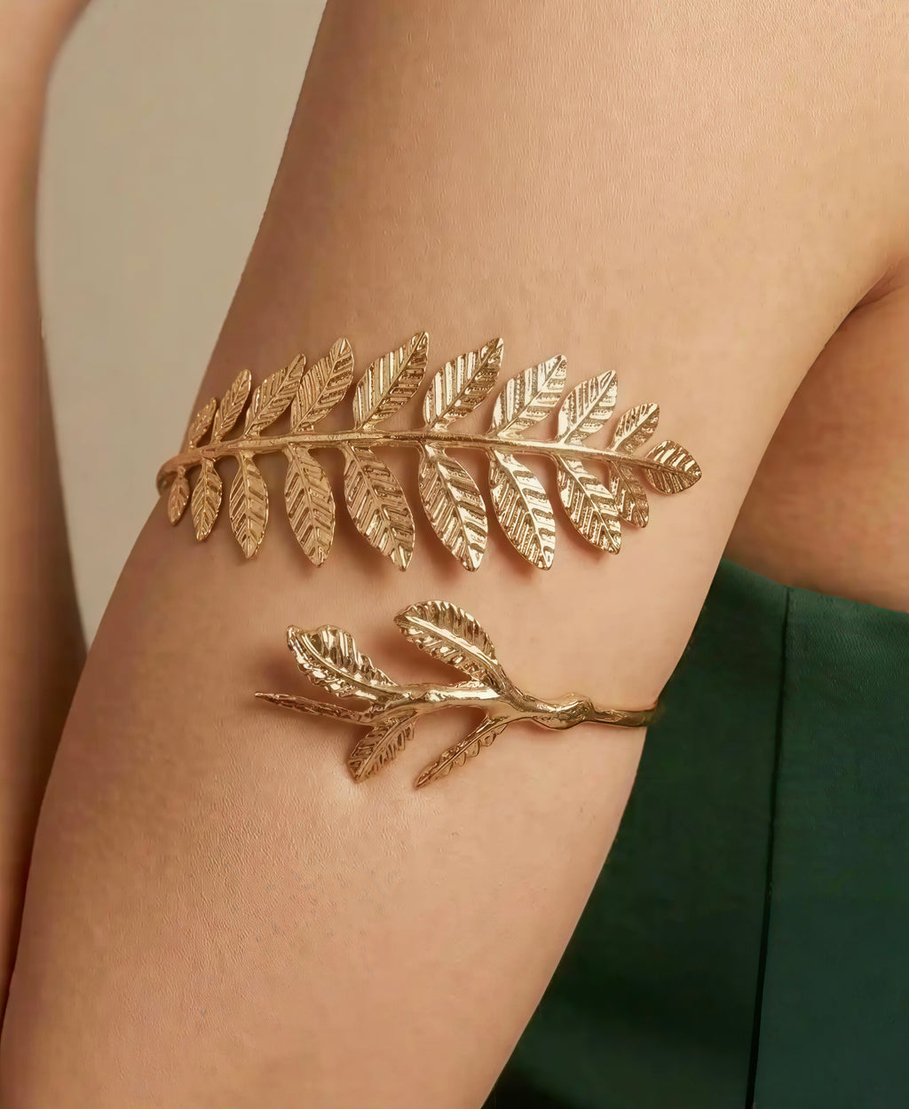 Golden Leaf Arm Cuff for Girls ✨
